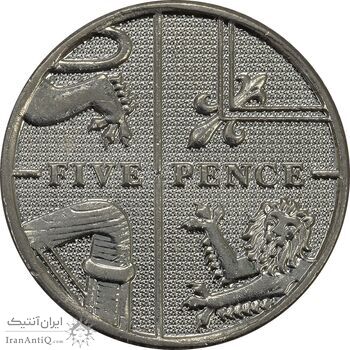 سکه 5 پنس 2012 الیزابت دوم - AU50 - انگلستان