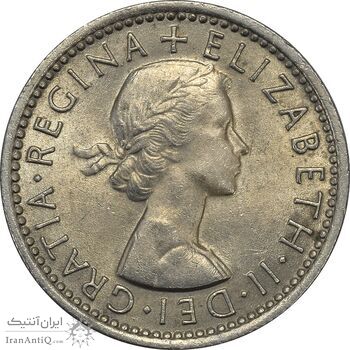 سکه 6 پنس 1964 الیزابت دوم - MS62 - انگلستان