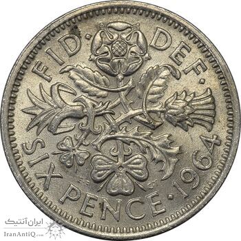 سکه 6 پنس 1964 الیزابت دوم - MS62 - انگلستان