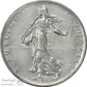 سکه 1 فرانک 1961 جمهوری پنجم - EF45 - فرانسه