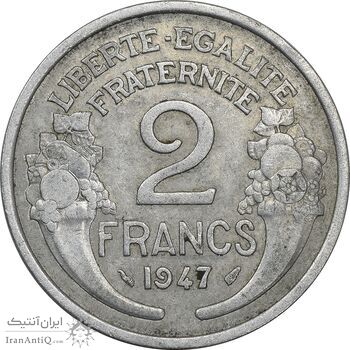 سکه 2 فرانک 1947 جمهوری چهارم - EF45 - فرانسه