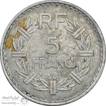 سکه 5 فرانک 1947 جمهوری چهارم - EF40 - فرانسه