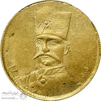 سکه طلا 5000 دینار 1299 تصویری - MS61 - ناصرالدین شاه
