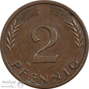 سکه 2 فینیگ 1959J جمهوری فدرال - EF40 - آلمان