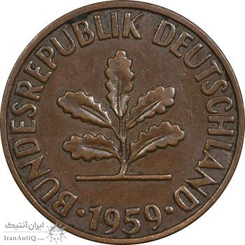 سکه 2 فینیگ 1959J جمهوری فدرال - EF40 - آلمان