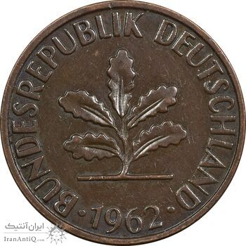 سکه 2 فینیگ 1962J جمهوری فدرال - AU50 - آلمان