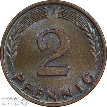 سکه 2 فینیگ 1967F جمهوری فدرال - AU50 - آلمان
