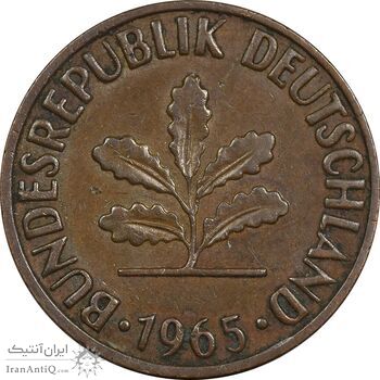 سکه 2 فینیگ 1965F جمهوری فدرال - EF45 - آلمان