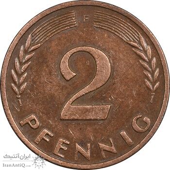 سکه 2 فینیگ 1969F جمهوری فدرال - EF45 - آلمان