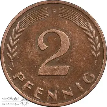 سکه 2 فینیگ 1969F جمهوری فدرال - EF45 - آلمان