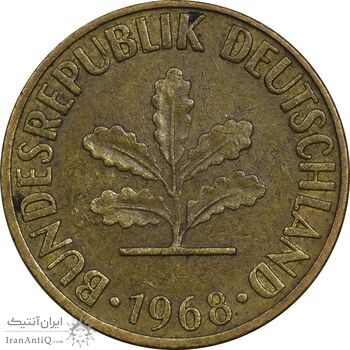 سکه 5 فینیگ 1968J جمهوری فدرال - EF40 - آلمان
