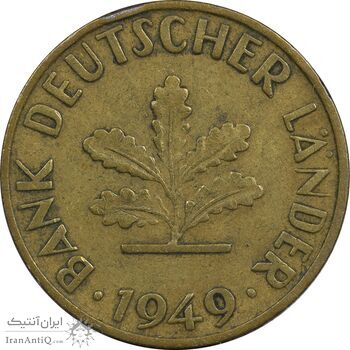سکه 10 فینیگ 1949D جمهوری فدرال - EF40 - آلمان