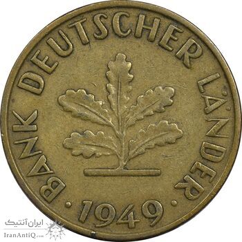 سکه 10 فینیگ 1949G جمهوری فدرال - EF40 - آلمان
