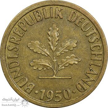 سکه 10 فینیگ 1950J جمهوری فدرال - EF45 - آلمان