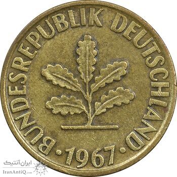 سکه 10 فینیگ 1967D جمهوری فدرال - EF45 - آلمان