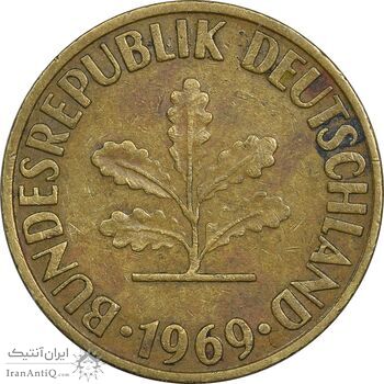سکه 10 فینیگ 1969G جمهوری فدرال - EF45 - آلمان