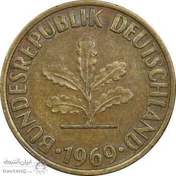 سکه 10 فینیگ 1969D جمهوری فدرال - EF45 - آلمان سکه 10 فینیگ 1969D جمهوری فدرال - EF45 - آلمان