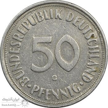 سکه 50 فینیگ 1950G جمهوری فدرال - EF45 - آلمان