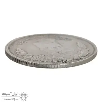 سکه 1000 دینار 1323 تصویری (مکرر روی سکه) - AU50 - مظفرالدین شاه
