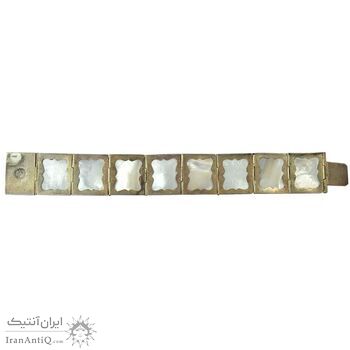 دستبند نقره مینیاتور روی صدف - محمد رضا شاه - کد 024403