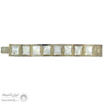 دستبند نقره مینیاتور روی صدف - محمد رضا شاه - کد 024406