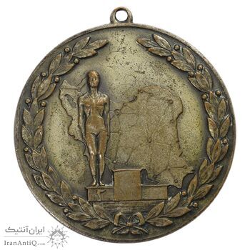 مدال آویز ورزشی برنز قهرمانی کشتی کشور (نقره ای) بدون روبان - EF - محمد رضا شاه مدال آویز ورزشی برنز قهرمانی کشتی کشور (نقره ای) بدون روبان - EF - محمد رضا شاه