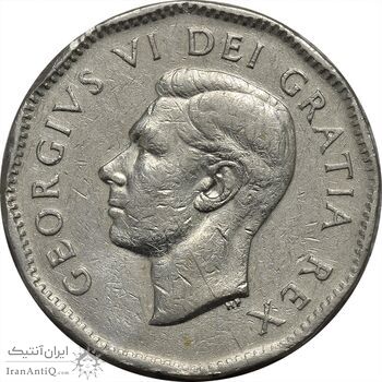 سکه 5 سنت 1949 جرج ششم - EF45 - کانادا