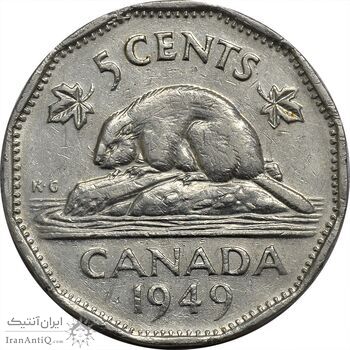 سکه 5 سنت 1949 جرج ششم - EF45 - کانادا