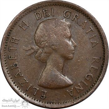 سکه 1 سنت 1955 - الیزابت دوم - EF40 - کانادا