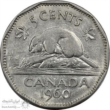 سکه 5 سنت 1960 الیزابت دوم - AU50 - کانادا سکه 5 سنت 1960 الیزابت دوم - AU50 - کانادا