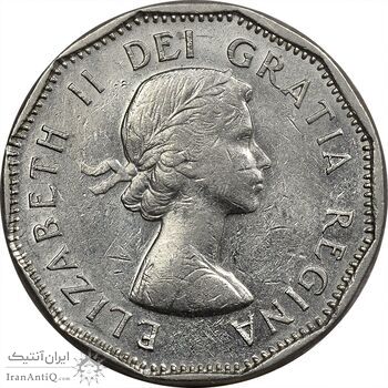 سکه 5 سنت 1961 الیزابت دوم - AU55 - کانادا