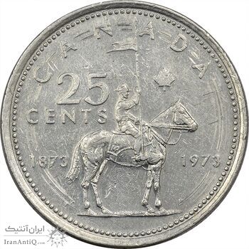 سکه 25 سنت 1973 ( پلیس سوار کانادا) الیزابت دوم - AU50 - کانادا سکه 25 سنت 1973 ( پلیس سوار کانادا) الیزابت دوم - AU50 - کانادا