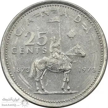 سکه 25 سنت 1973 ( پلیس سوار کانادا) الیزابت دوم - AU50 - کانادا