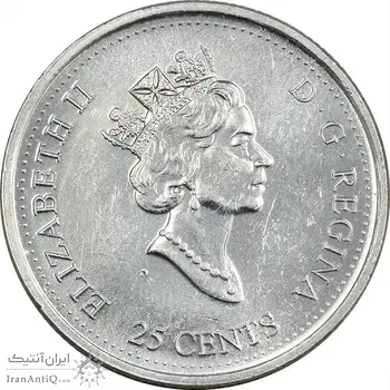 سکه 25 سنت 2000 (پیروزی) الیزابت دوم - AU55 - کانادا