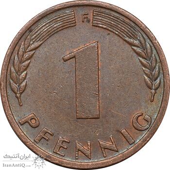 سکه 1 فینیگ 1950F جمهوری فدرال - AU50 - آلمان