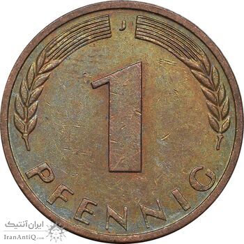 سکه 1 فینیگ 1950J جمهوری فدرال - AU50 - آلمان