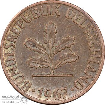 سکه 1 فینیگ 1967G جمهوری فدرال - EF45 - آلمان
