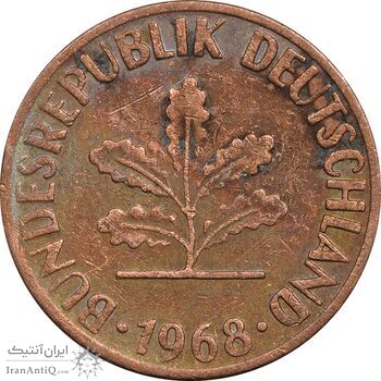 سکه 1 فینیگ 1968F جمهوری فدرال - EF40 - آلمان
