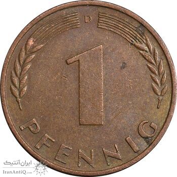 سکه 1 فینیگ 1968D جمهوری فدرال - EF40 - آلمان
