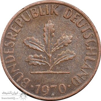 سکه 1 فینیگ 1970G جمهوری فدرال - EF45 - آلمان