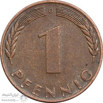 سکه 1 فینیگ 1970D جمهوری فدرال - EF45 - آلمان