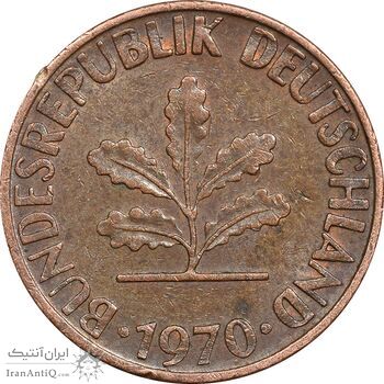 سکه 1 فینیگ 1970D جمهوری فدرال - EF45 - آلمان