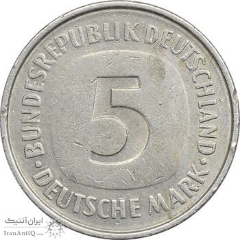 سکه 5 مارک 1975F جمهوری فدرال - EF45 - آلمان