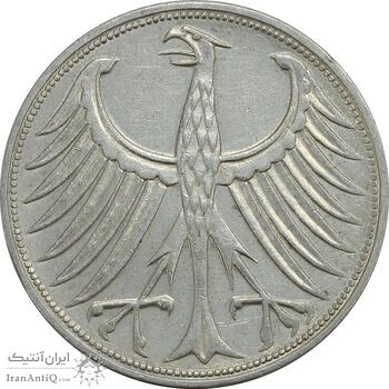 سکه 5 مارک 1966G جمهوری فدرال - AU50 - آلمان سکه 5 مارک 1966G جمهوری فدرال - AU50 - آلمان