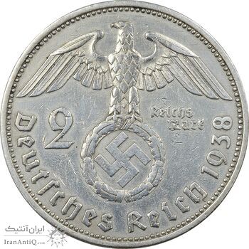 سکه 2 رایش مارک 1938A رایش سوم - EF45 - آلمان