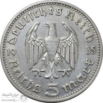 سکه 5 رایش مارک 1935D رایش سوم - EF40 - آلمان سکه 5 رایش مارک 1935D رایش سوم - EF40 - آلمان