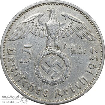 سکه 5 رایش مارک 1937A رایش سوم - AU50 - آلمان