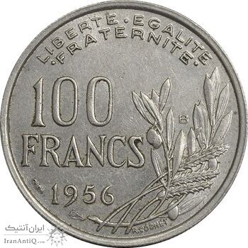 سکه 100 فرانک 1956 جمهوری چهارم - EF45 - فرانسه