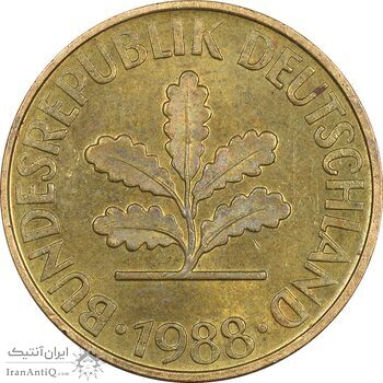 سکه 10 فینیگ 1988F جمهوری فدرال - MS61 - آلمان