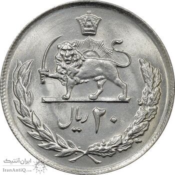 سکه 20 ریال 1357 - MS62 - محمد رضا شاه سکه 20 ریال 1357 - MS62 - محمد رضا شاه